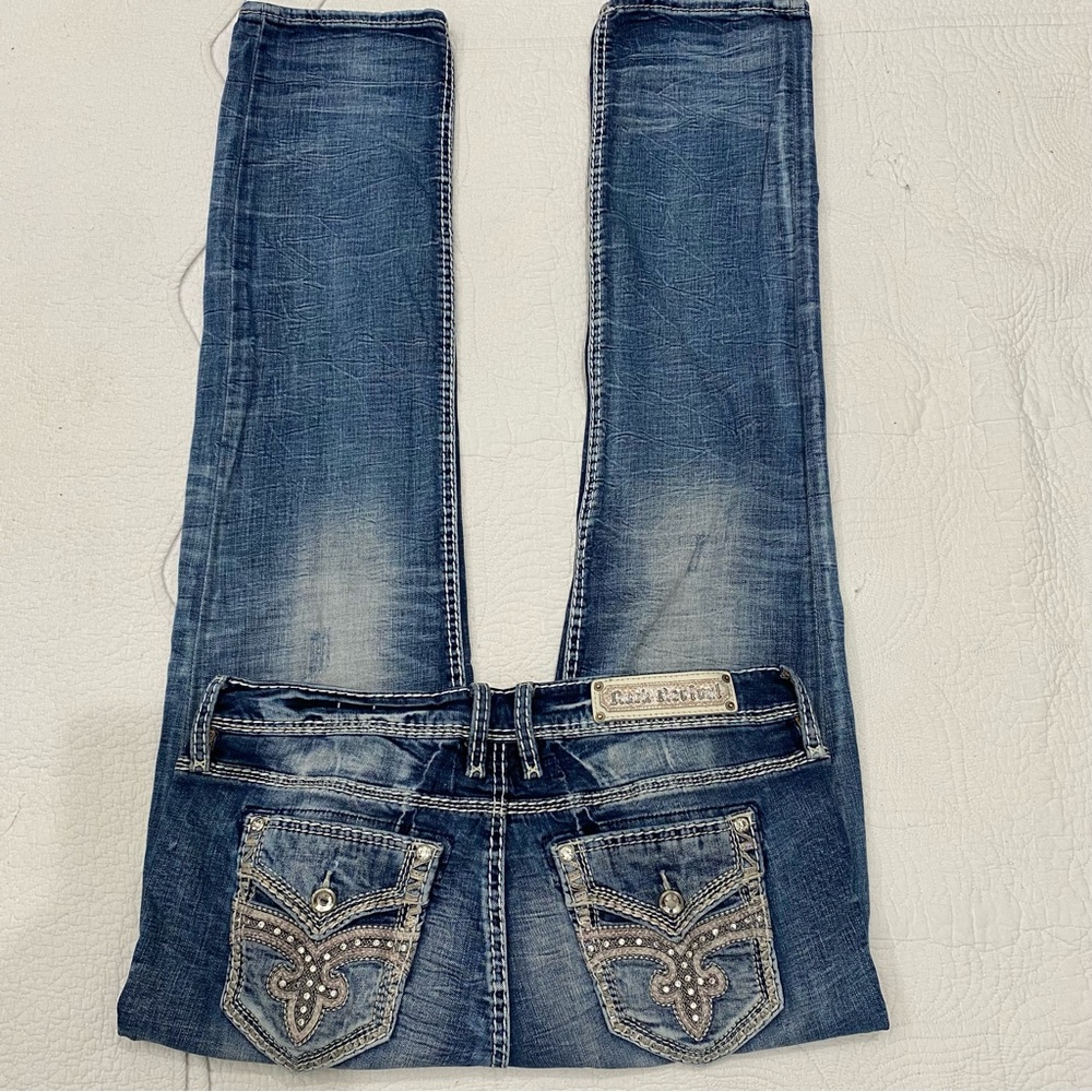 Rock Revival crimson Mid-Rise Straight Jeans Stretch Size 31